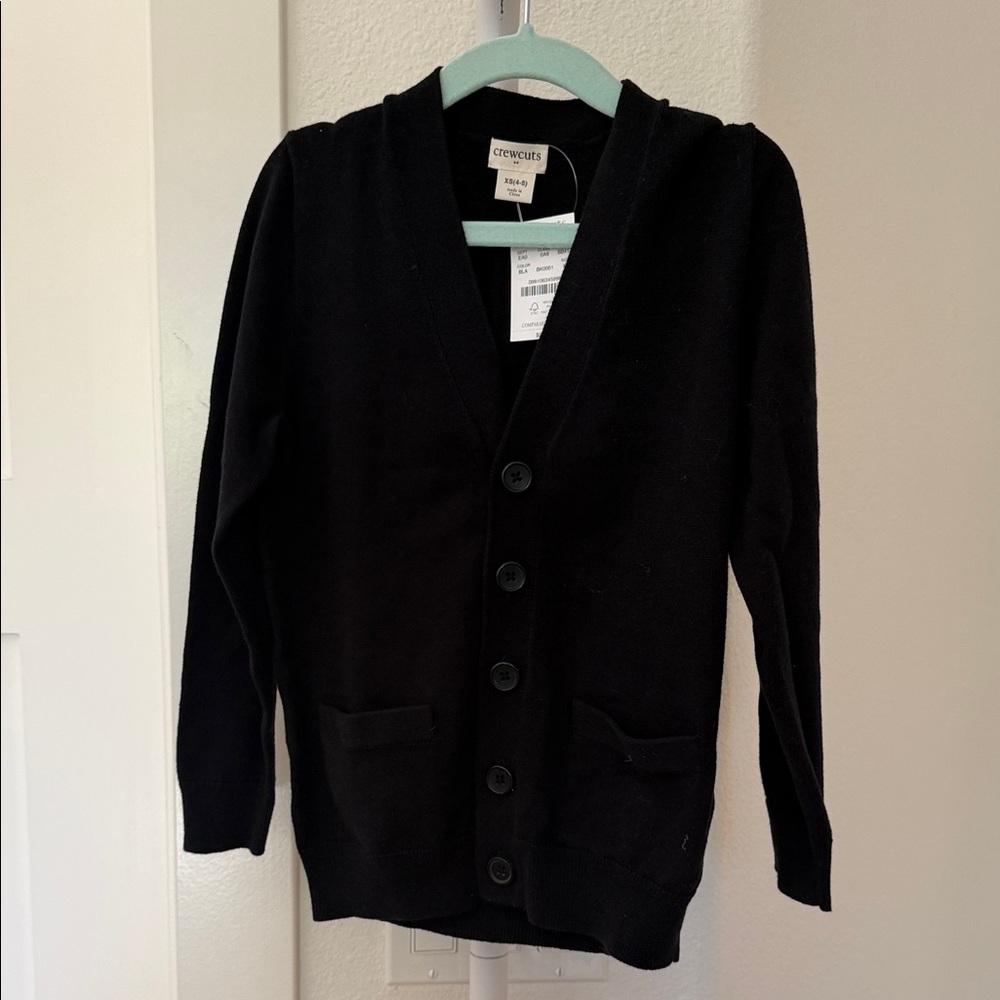 Crewcuts Black Button-Front Cardigan Sweater